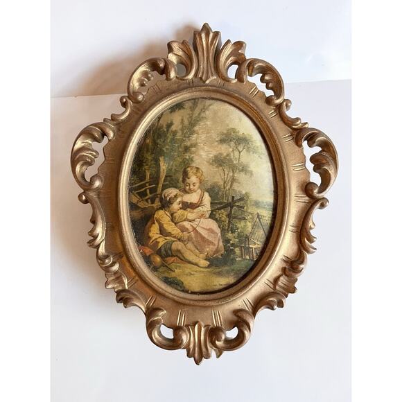 Lot Of Three Vintage Framed Art Pieces Princess Art And Norleans - Picture 2 of 8